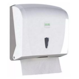  V hajtogatott kéztörlő adagoló ABS műanyag, 300lap kapacitás, fehér