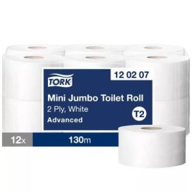   Tork Advanced Mini Jumbo tekercses WC papír T2, 2 rétegű, fehér, 12x130m 