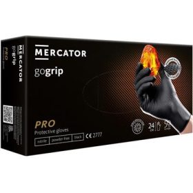   Mercator gogrip púdermentes nitril kesztyű, fekete M, L, XL méretben