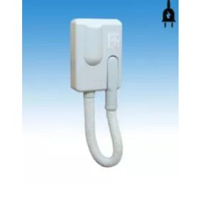   Comfort gégecsöves, falra szerelhető hajszárító fehér műanyag burkolattal (800 W)